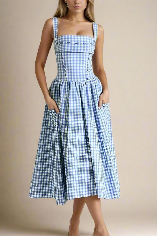Everyday Dress with Removable Accessories for Customization​ Natalia Bodycon Day Midi Dress - Baby Blue