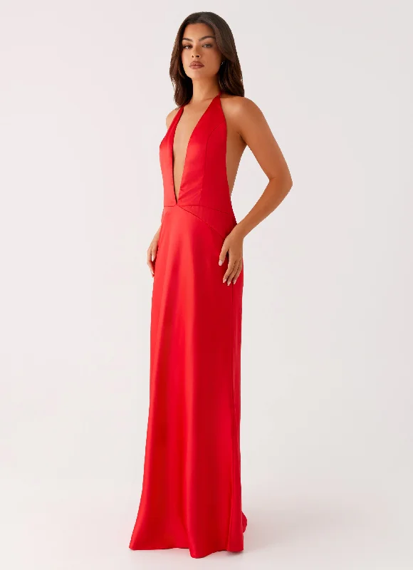 Everyday Dress with Tiered Bodice for a Stylish Look​ Idol Maxi Dress - Red