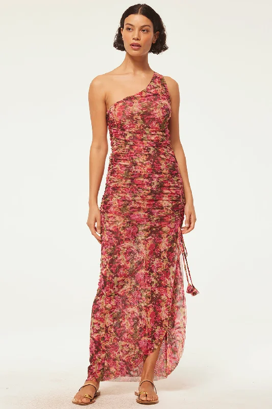 Sleeveless midi dresses with lace details for summer weddings SIRENA DRESS