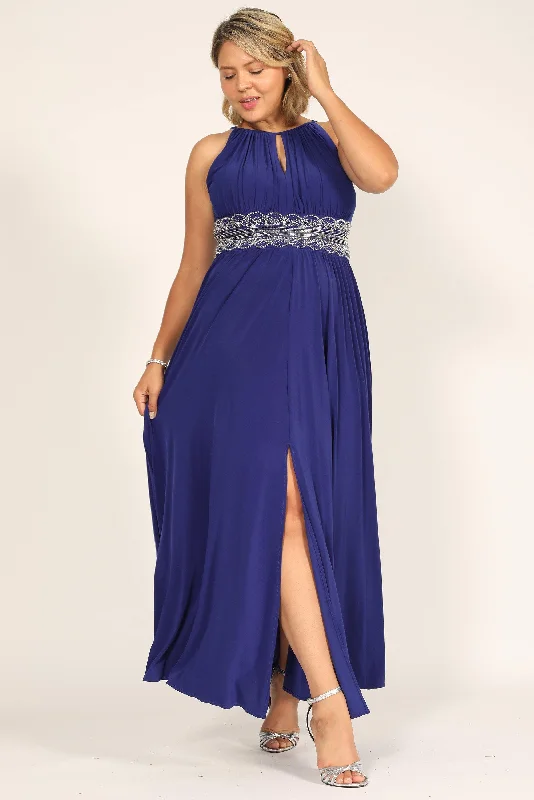 Maternity dress for a friend's wedding as a guest R&M Richards 1328W Long Plus Size Embellished Waist Dress Maternity dress for a friend's wedding as a guest R&M Richards 1328W Long Plus Size Embellished Waist Dress