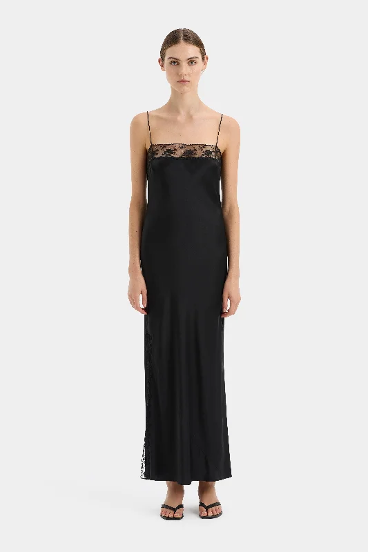 Midi dresses with puff sleeves for a vintage - inspired look Aries Lace Slip