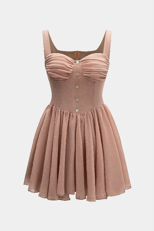 Mini dresses with criss - cross backs for a flirty look Sleeveless Slip Chiffon Mini Dress Mini dresses with criss - cross backs for a flirty look Sleeveless Slip Chiffon Mini Dress