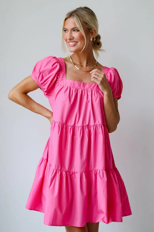  FINAL SALE - Sweetest Visionary Pink Tiered Mini Dress
