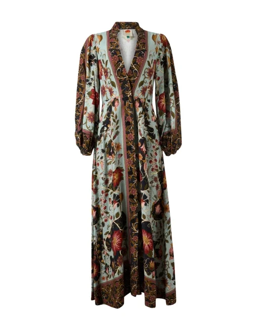 Everyday Dress with Coordinating Belt for a Polished Ensemble Blue Multi Print Maxi Dress Everyday Dress with Coordinating Belt for a Polished Ensemble Blue Multi Print Maxi Dress