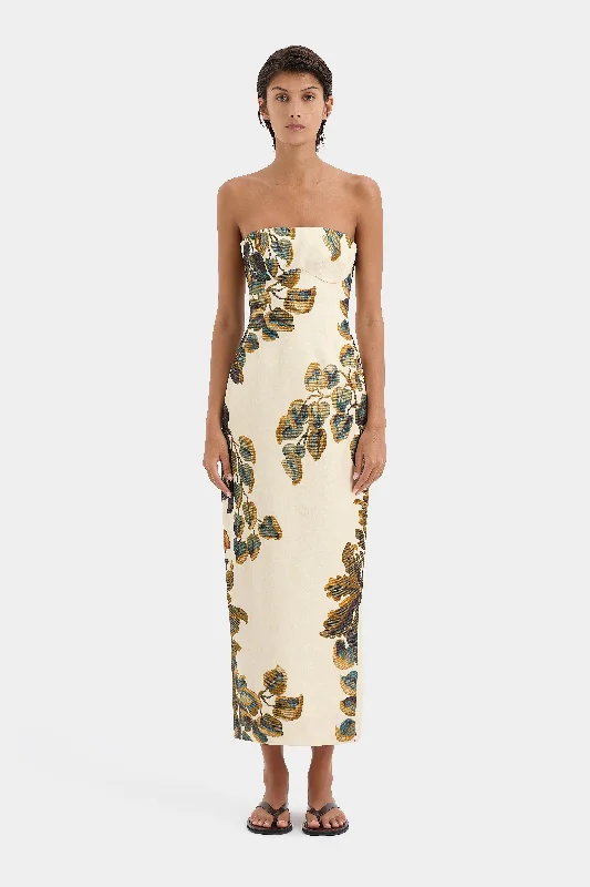 Midi dresses with V - necklines for a flattering and elongating effect Evalita Column Dress Midi dresses with V - necklines for a flattering and elongating effect Evalita Column Dress