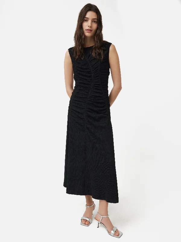 Midi dresses with asymmetric hems for a fashion - forward and dynamic appearance Ruched Jersey Dress | Black Midi dresses with asymmetric hems for a fashion - forward and dynamic appearance Ruched Jersey Dress | Black
