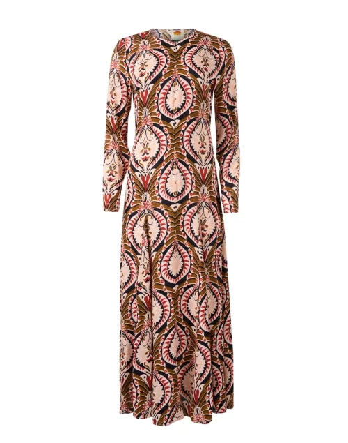 Everyday Dress with Pintucked Details for a Textured Look​ Multi Print Front Zip Dress