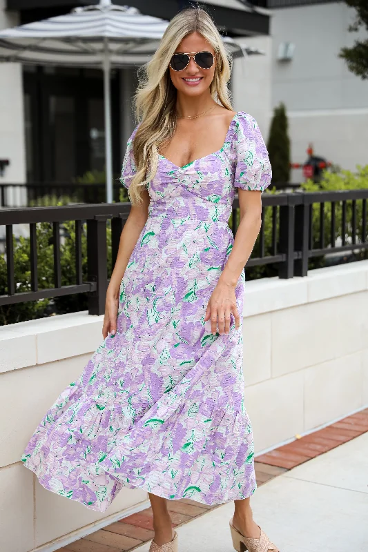  Cutest Sight Lilac Floral Maxi Dress