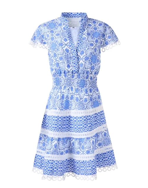  Parana Blue Printed Linen Dress
