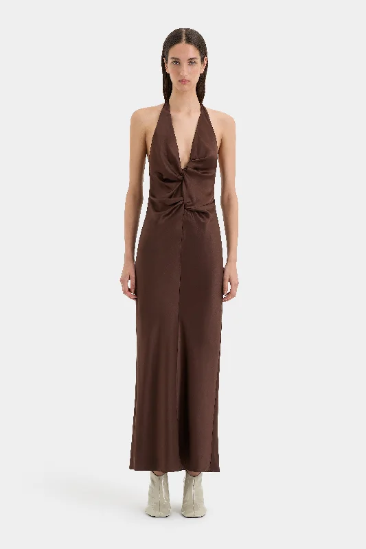 Midi dresses with ruffled hems for a romantic date night Como Twist Dress