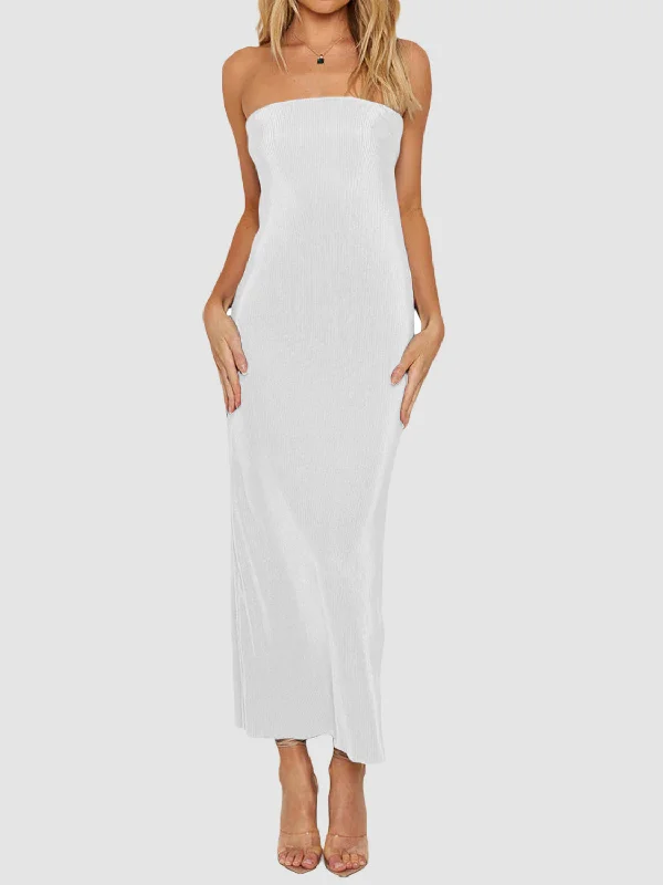 Everyday Dress with Matching Scarf for a Complete Look Lace-Up Back Tube Maxi Dress Everyday Dress with Matching Scarf for a Complete Look Lace-Up Back Tube Maxi Dress