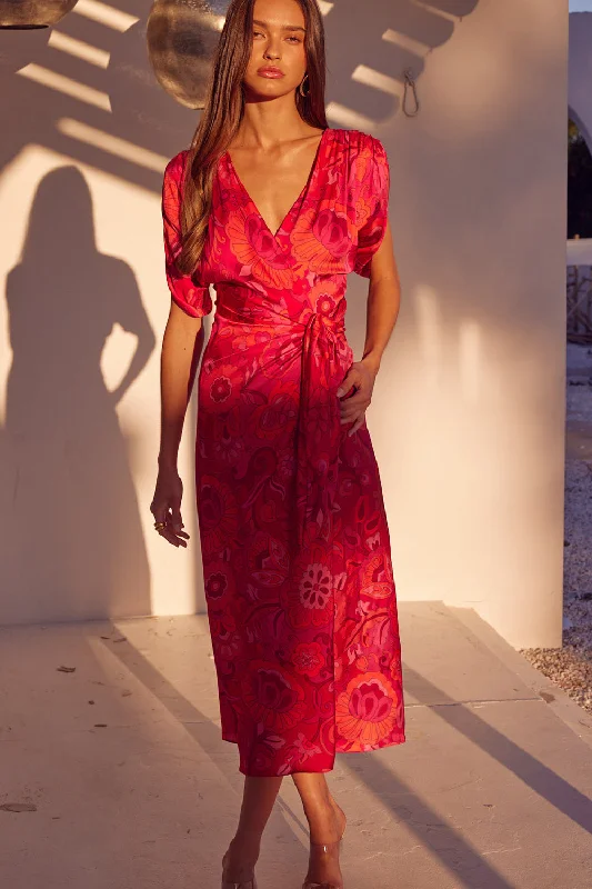 Sleeveless midi dresses with lace details for summer weddings FRANCESCA DRESS