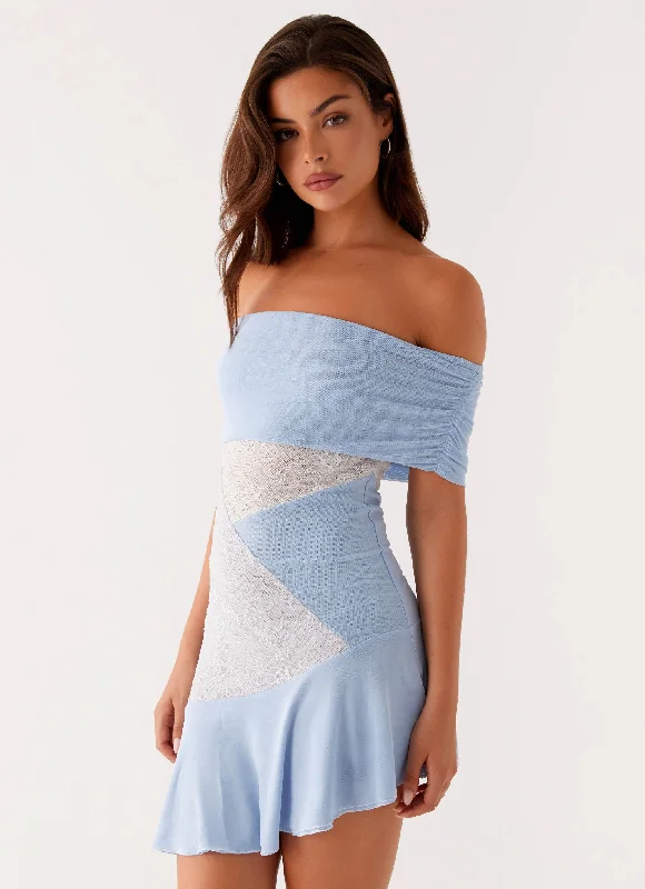 Plus - size Everyday Dress with Empire Waist​ Ocean Road Mini Dress - Blue