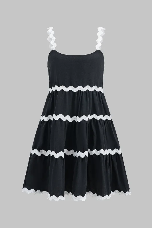 Mini dresses with button - down fronts Contrast Ruched Slip Mini Dress