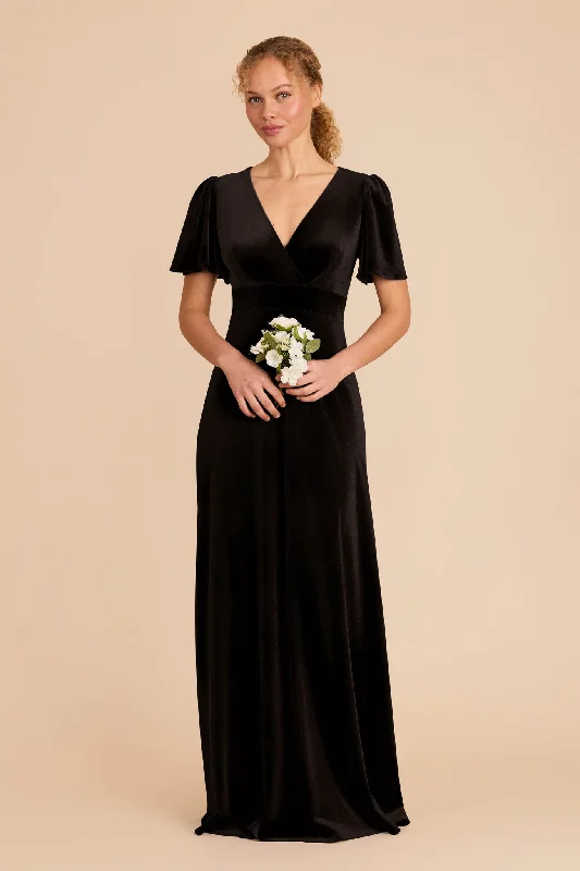 Maternity dress for a baby's first visit to the art gallery Marni Velvet Dress - Black Maternity dress for a baby's first visit to the art gallery Marni Velvet Dress - Black