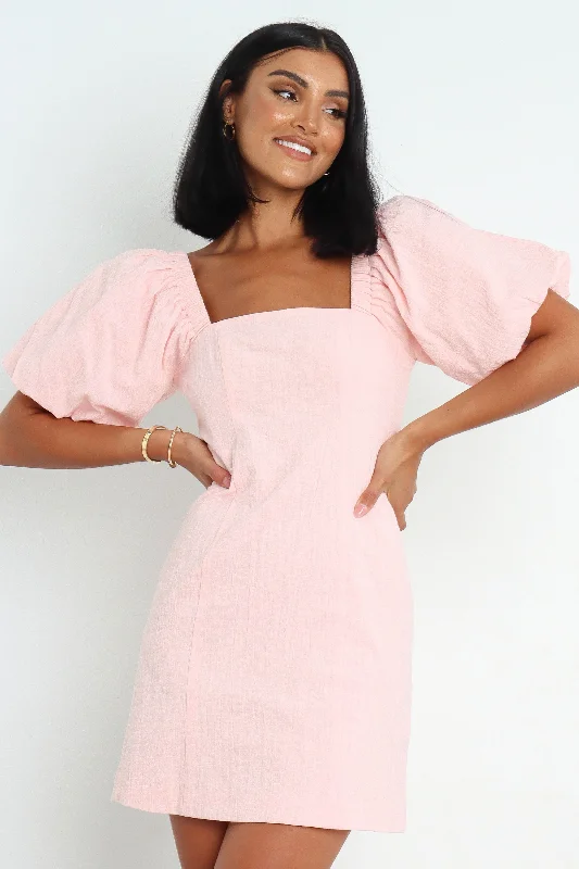 Sequined mini dresses for New Year's Eve Tuscany Dress - Baby Pink