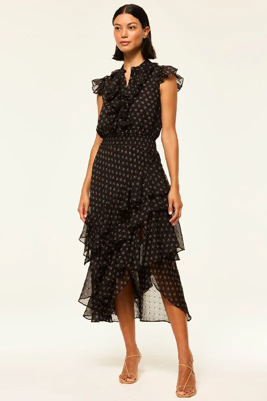 Midi dresses with fringe details for a fun and energetic style ILYSA DRESS