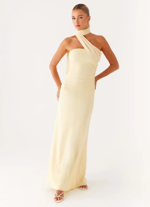 Everyday Dress with Keyhole Back for a Stylish Detail​ Songbird Maxi Dress - Yellow