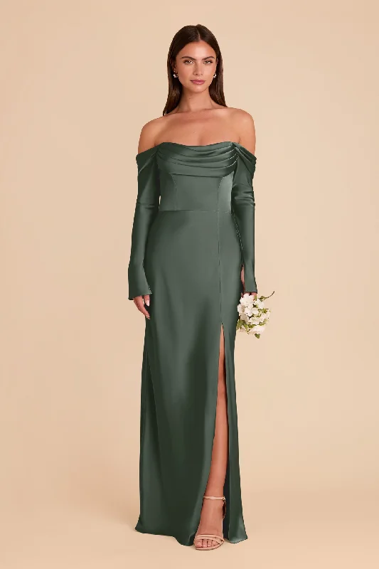Maternity dress for a baby's first visit to the butterfly garden Maya Matte Satin Dress - Eucalyptus Maternity dress for a baby's first visit to the butterfly garden Maya Matte Satin Dress - Eucalyptus