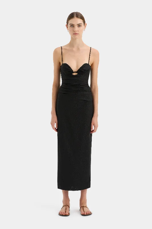 Midi dresses with one - shoulder designs for a modern and asymmetric style Noemi Balconette Midi Dress Midi dresses with one - shoulder designs for a modern and asymmetric style Noemi Balconette Midi Dress