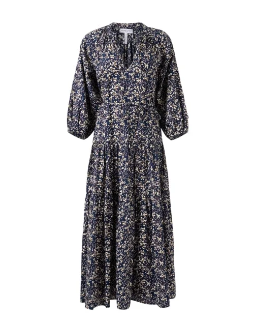  Luminile Navy Floral Cotton Dress