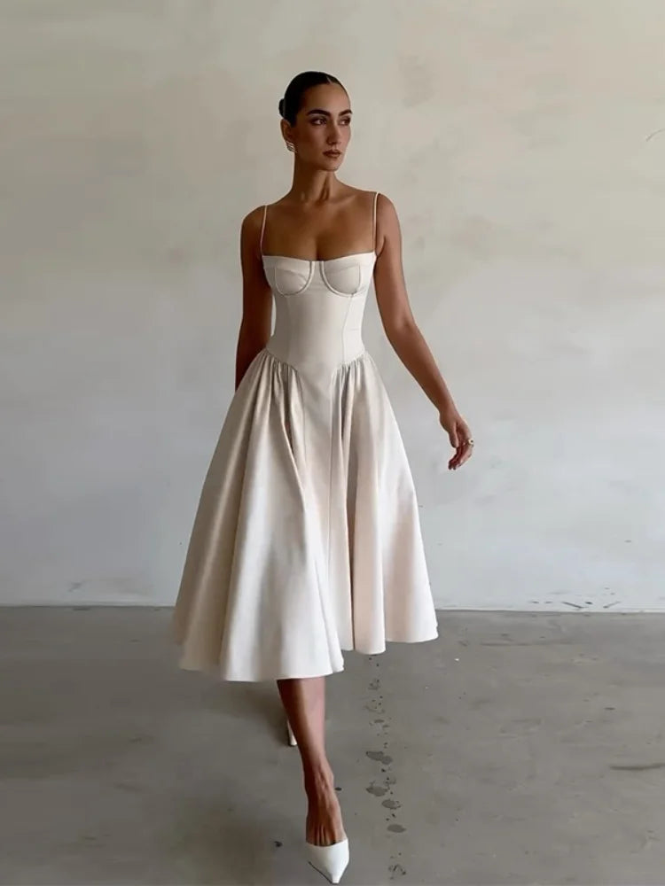Everyday Dress with Tie - dye Print for a Retro Look Party Pleated Hem Sling Midi Sleeveless Backless Dresses Everyday Dress with Tie - dye Print for a Retro Look Party Pleated Hem Sling Midi Sleeveless Backless Dresses
