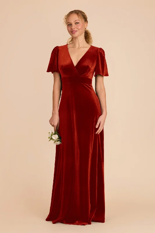 Maternity dress for a baby's first visit to the puppet show Marni Velvet Dress - Burnt Orange Maternity dress for a baby's first visit to the puppet show Marni Velvet Dress - Burnt Orange