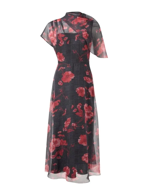 Everyday Short - sleeved Dress with Puffed Sleeves for a Retro Look Poppy Multi Floral Print Dress Everyday Short - sleeved Dress with Puffed Sleeves for a Retro Look Poppy Multi Floral Print Dress