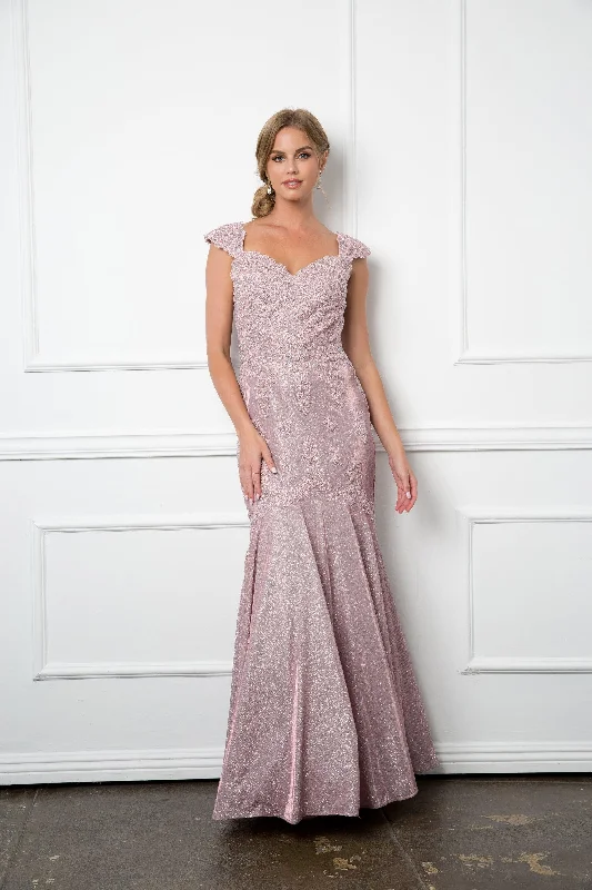 Maternity dress for baby shower with floral pattern Long Mother of the Bride Metallic Evening Dress