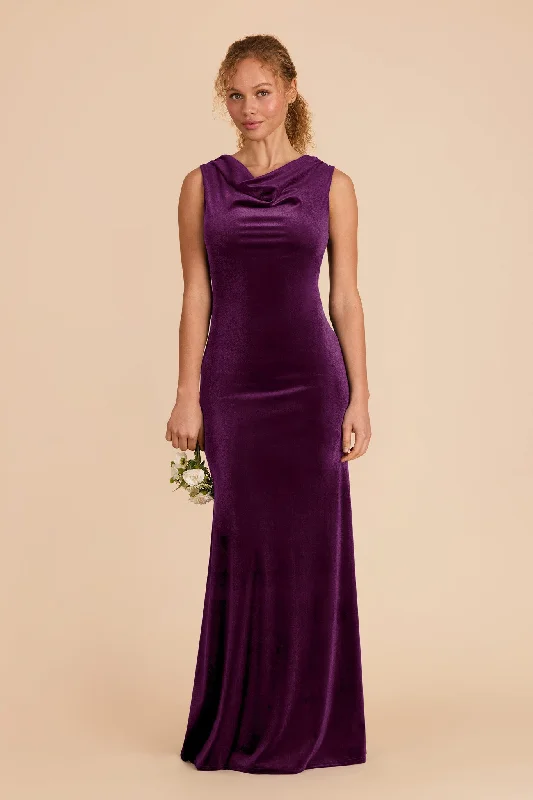 Maternity dress for a baby's first visit to the rock garden Fallon Velvet Dress - Fig Maternity dress for a baby's first visit to the rock garden Fallon Velvet Dress - Fig