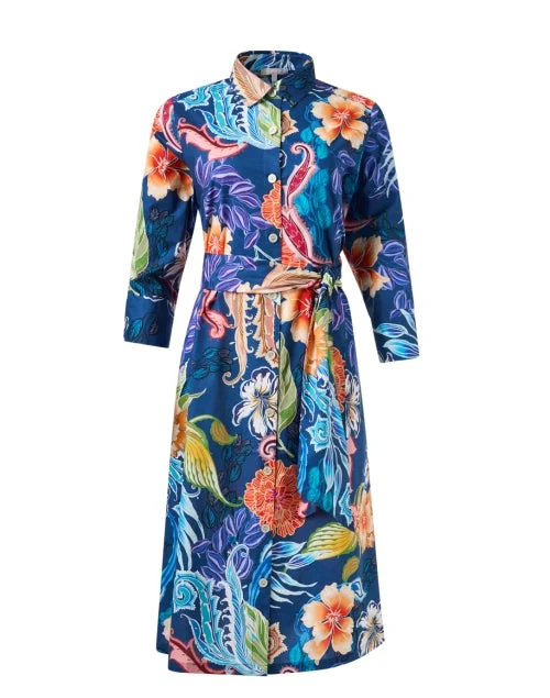  Tamron Multi Floral Print Shirt Dress