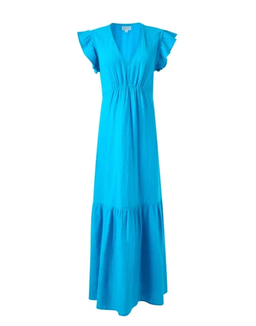  Ruby Aqua Blue Cotton Gauze Dress