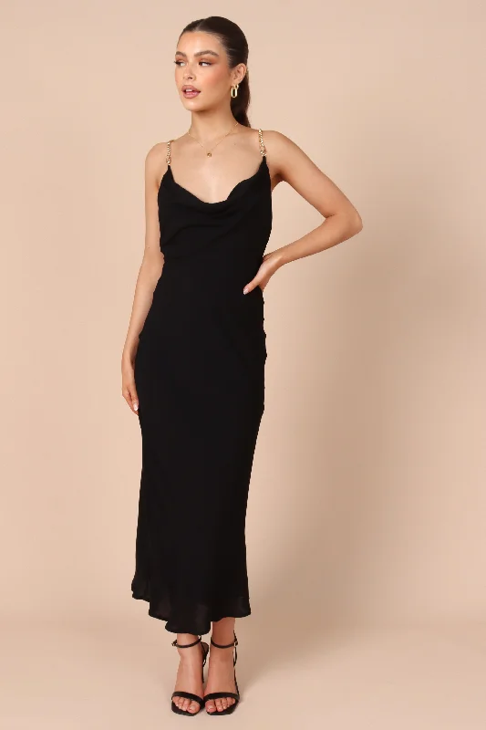 Sleeveless midi dresses with lace details for summer weddings Khaleesi Slip Midi Dress - Black Sleeveless midi dresses with lace details for summer weddings Khaleesi Slip Midi Dress - Black