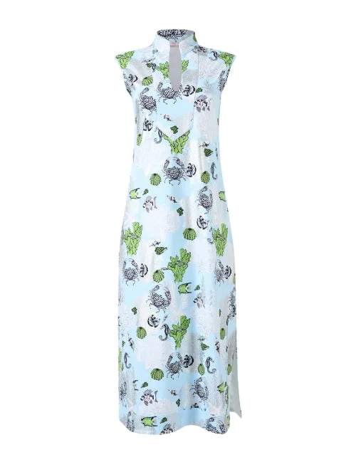 Everyday Dress with Strapless Design for a Glamorous Look Kristen Blue Ocean Print Dress Everyday Dress with Strapless Design for a Glamorous Look Kristen Blue Ocean Print Dress