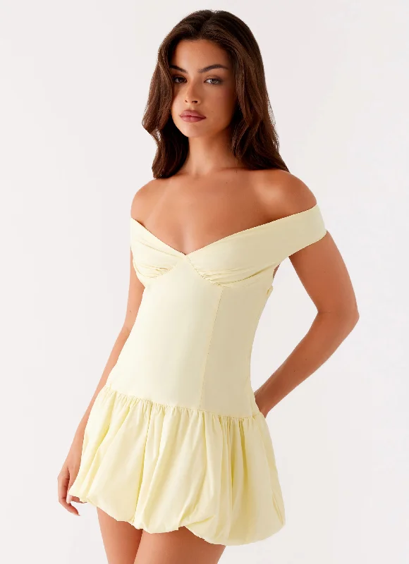 Everyday Dress with UV - protection for Sun - filled Days Endless Romance Off Shoulder Mini Dress - Yellow Everyday Dress with UV - protection for Sun - filled Days Endless Romance Off Shoulder Mini Dress - Yellow