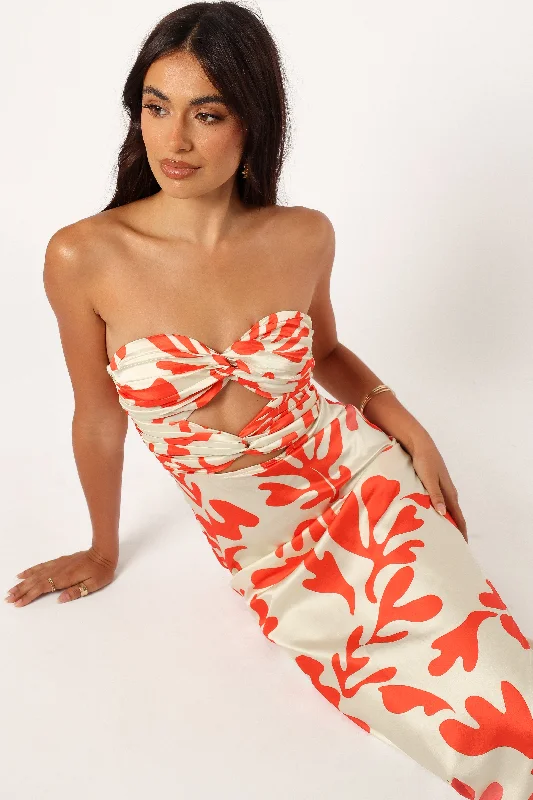 Midi dresses with pleated skirts for a timeless and elegant appeal Melany Midi Dress - Red Midi dresses with pleated skirts for a timeless and elegant appeal Melany Midi Dress - Red