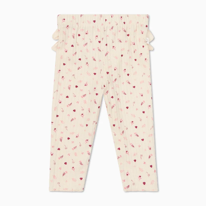 Plus Size Women's Printed Tight Trousers in Floral Patterns for a Spring - Inspired OutfitFloral Ribbed Frilled Leggings Plus Size Women's Printed Tight Trousers in Floral Patterns for a Spring - Inspired OutfitFloral Ribbed Frilled Leggings