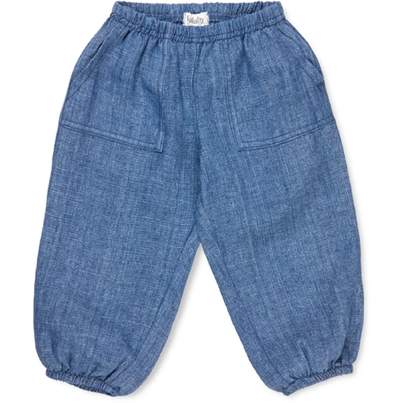 Women's Straight - Leg Linen Pants for a Breezy Summer LookLalaby Denim Blue Panda Pants Women's Straight - Leg Linen Pants for a Breezy Summer LookLalaby Denim Blue Panda Pants