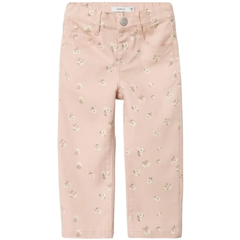 Plus Size Women's Patchwork - Design Jeans for a Unique AppearanceName it Sepia Rose Floral Rose Straight Twill Pants Plus Size Women's Patchwork - Design Jeans for a Unique AppearanceName it Sepia Rose Floral Rose Straight Twill Pants