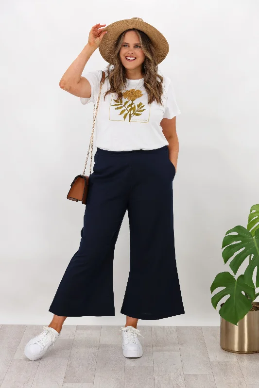 Plus Size Women's Snake - Print Tight Trousers in Brown and Black for a Bold Fashion StatementValeria Label Homer Pant Midnight Blue Plus Size Women's Snake - Print Tight Trousers in Brown and Black for a Bold Fashion StatementValeria Label Homer Pant Midnight Blue