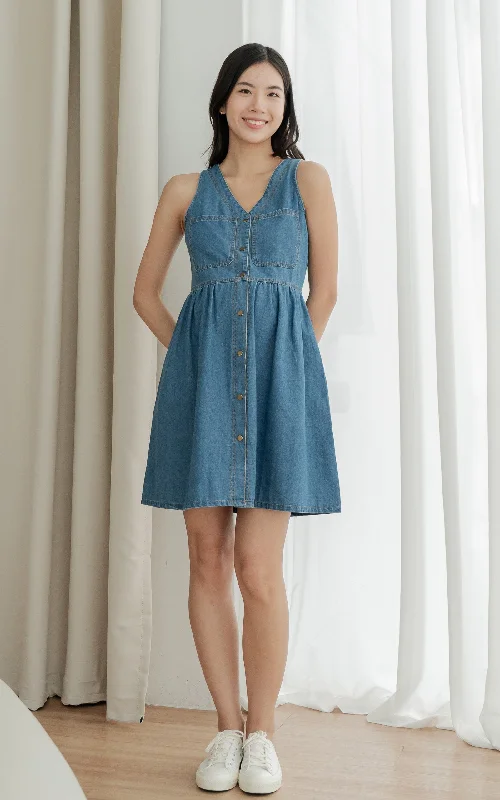 plus size bras with good supportBlakely Denim Nursing Dress in Dark Denim