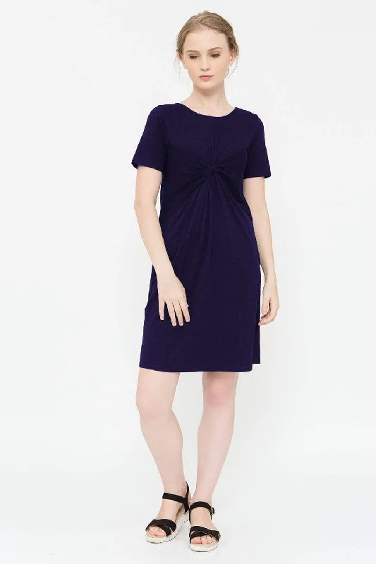 moisture wicking convertible brasClea Nursing Short Sleeve Nursing Dress Navy