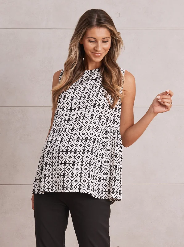 plunge wireless bras for a natural lookCrew Neck Maternity Smart Sleeveless Work Top - Diamond Print plunge wireless bras for a natural lookCrew Neck Maternity Smart Sleeveless Work Top - Diamond Print