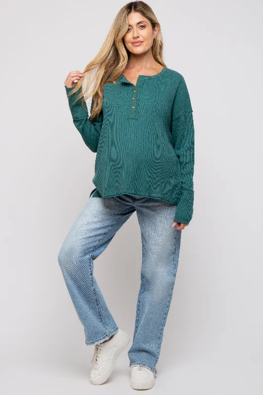 seamless wireless bras for everyday comfortEmerald Green Waffle Knit Maternity Henley Top seamless wireless bras for everyday comfortEmerald Green Waffle Knit Maternity Henley Top