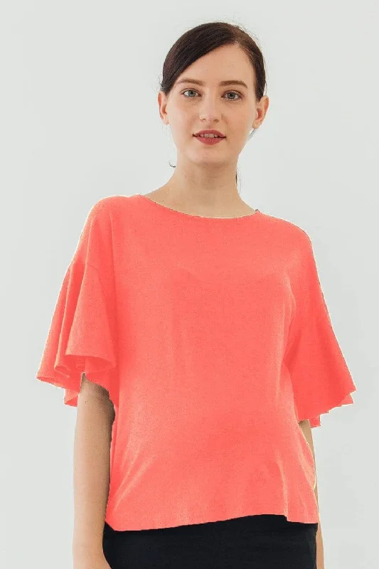 minimizer bras to reduce bust sizeFlutter Sleeves Adalie Nursing Top Coral