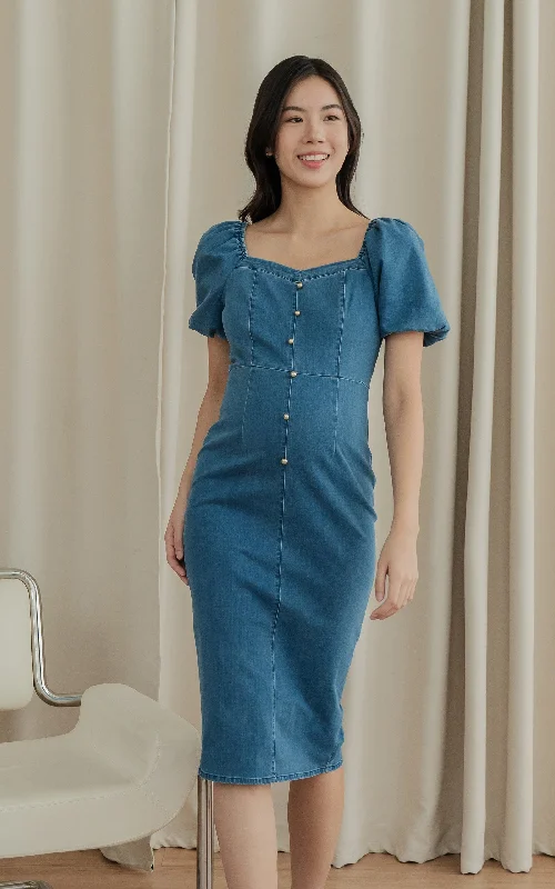 full cup bras for complete coverageKaylee Bodycon Nursing Dress in Dark Denim