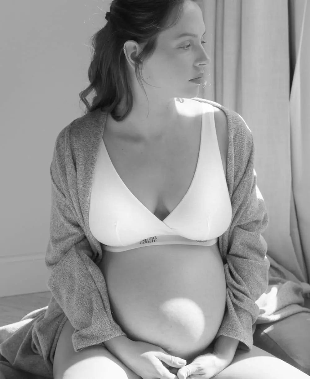 moisture wicking sleep bras for hot sleepersMaternity and nursing bra Life white