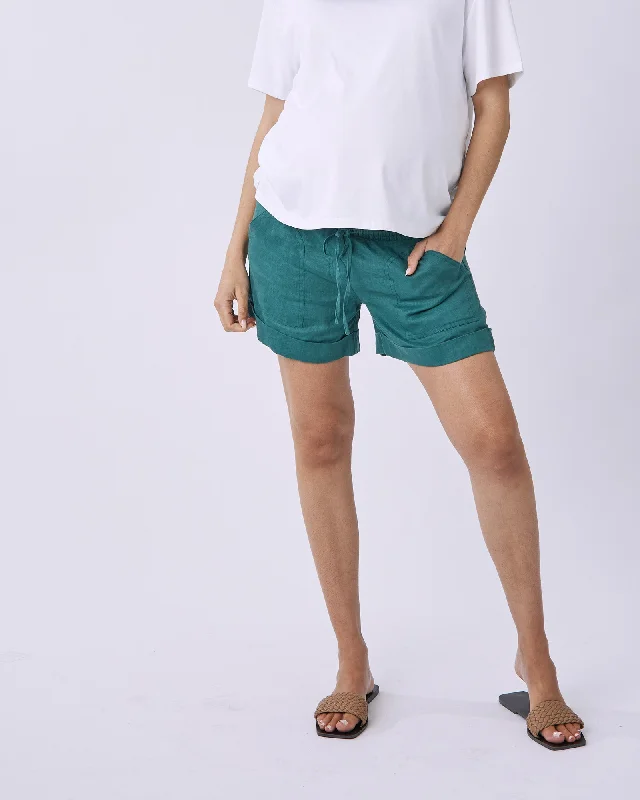 plunge push up bras for a bold lookMaternity Linen Shorts In Vibrant Green