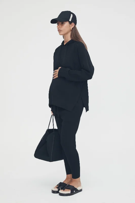 backless bras for revealing outfitsCrepe Knit Hoodie (Black)