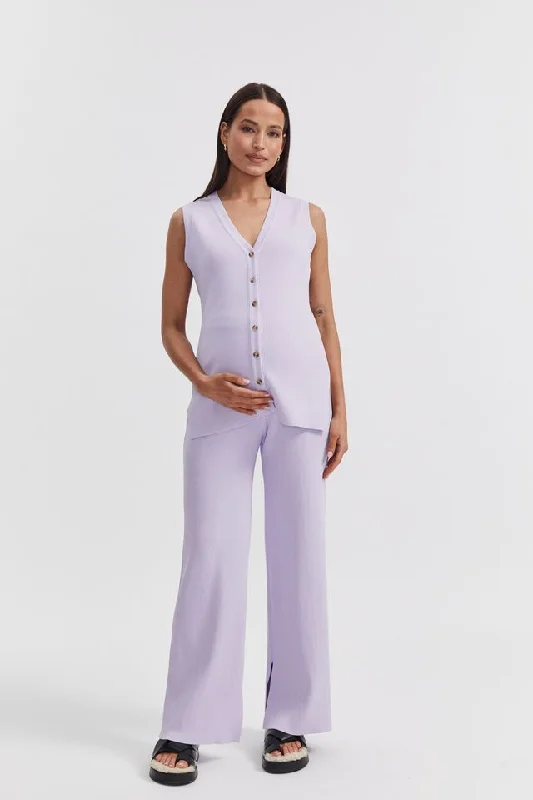 convertible women nursing bra with different stylesV Neck Rib Tank (Lavender)